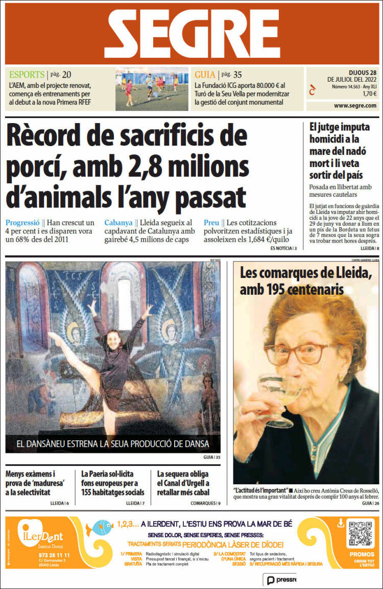Portada de Segre (España)