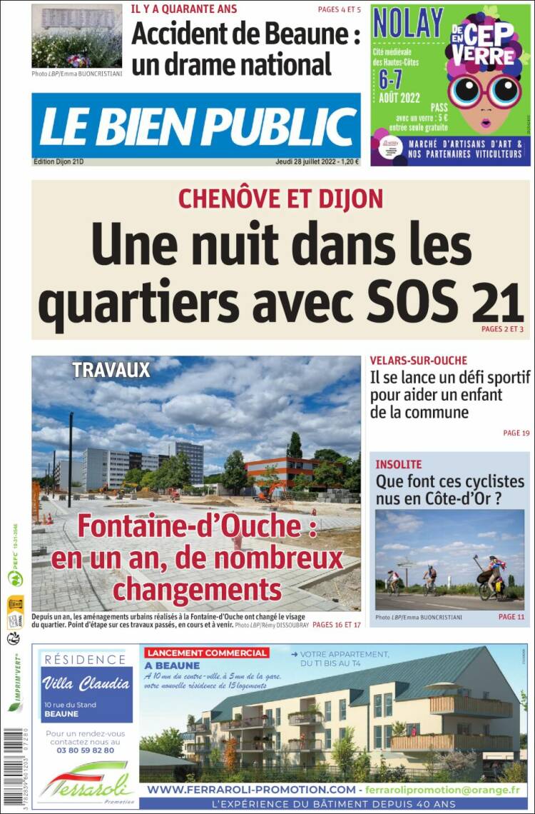 Portada de Le Bien Public (France)