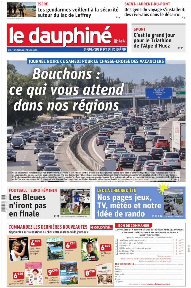 Portada de Le Dauphiné Libéré (France)