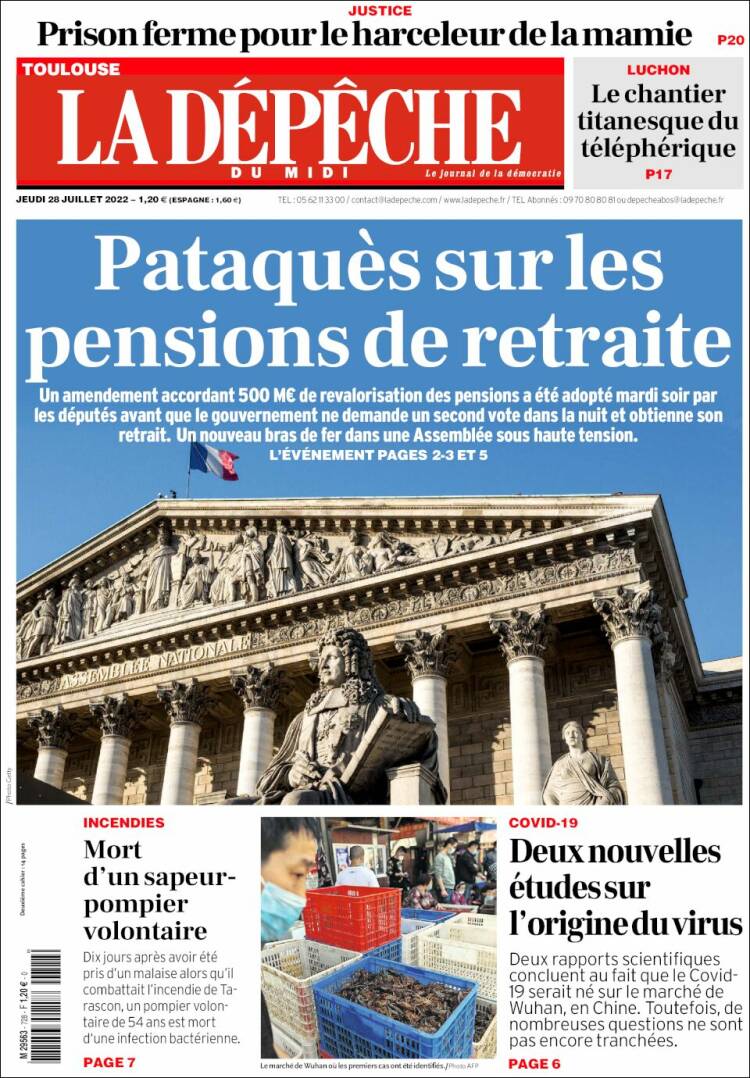 Portada de La Dépêche du Midi (France)