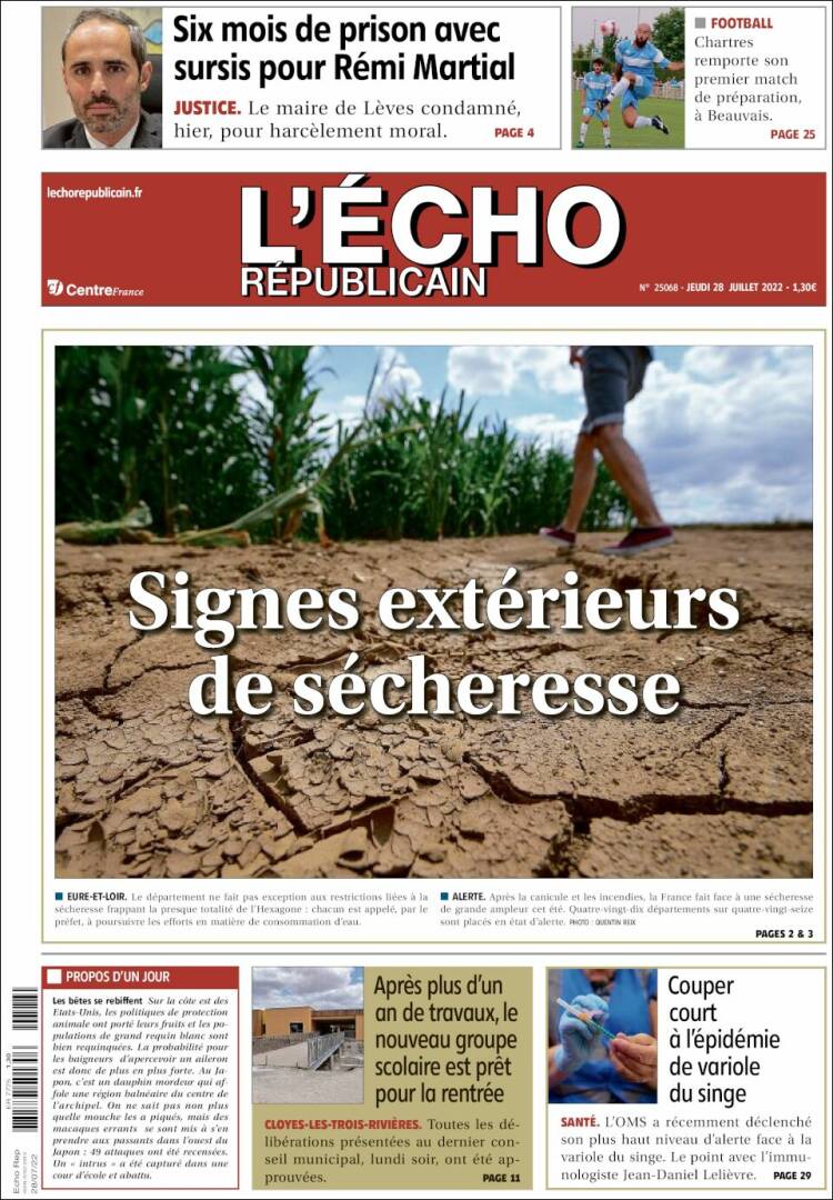Portada de L'Echo Républicain (France)