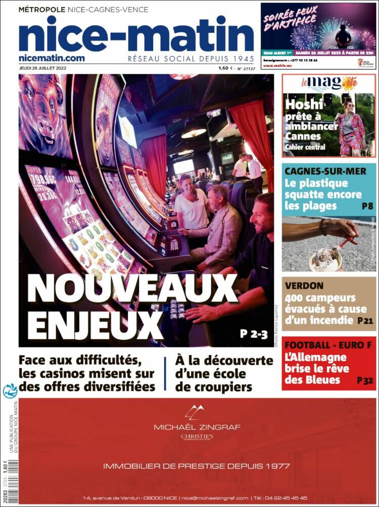 Portada de Nice-Matin (France)