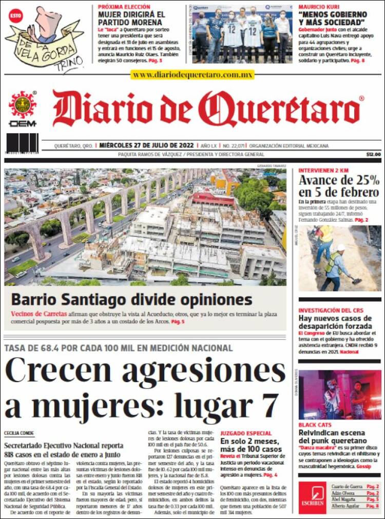 Portada de Diario de Querétaro (Mexico)