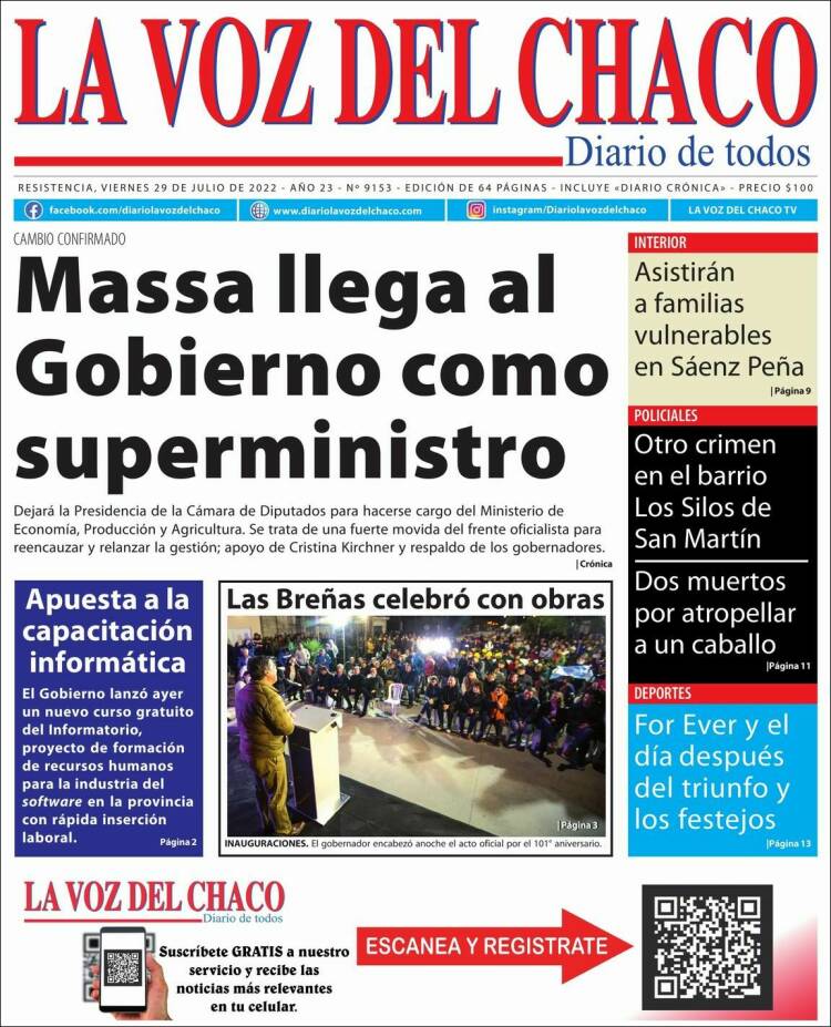 Portada de La Voz del Chaco (Argentina)