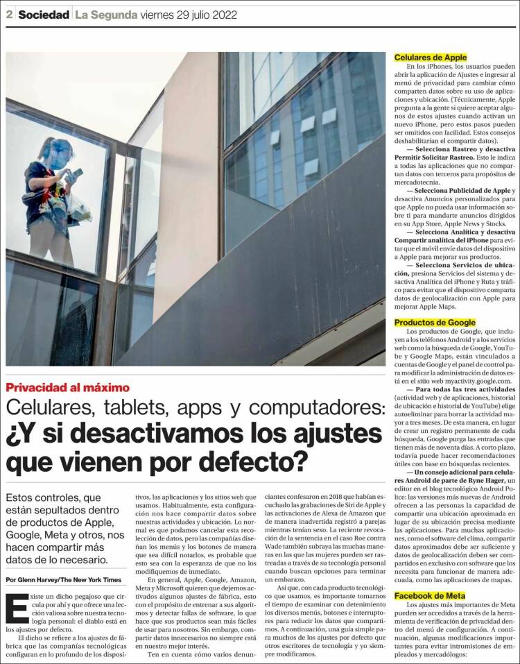 Portada de La Segunda (Chile)