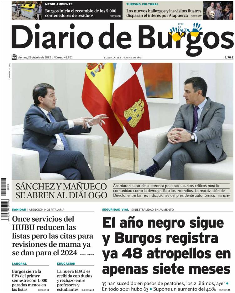 Portada de Diario de Burgos (Espa&ntilde;a)