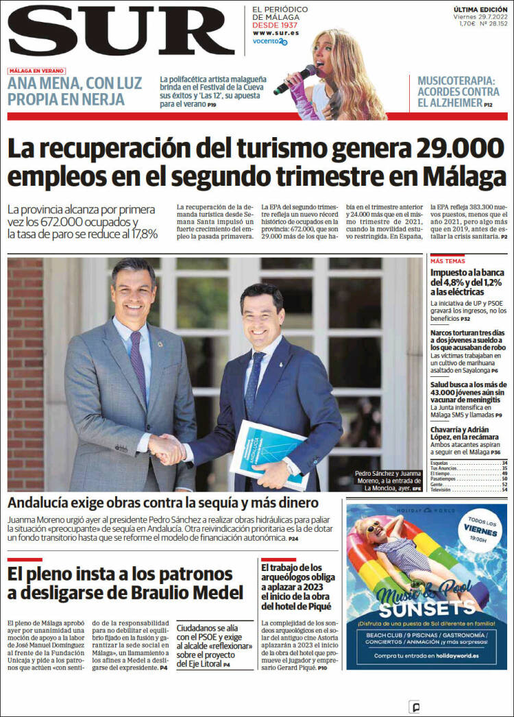 Portada de Diario el Sur (Espa&ntilde;a)