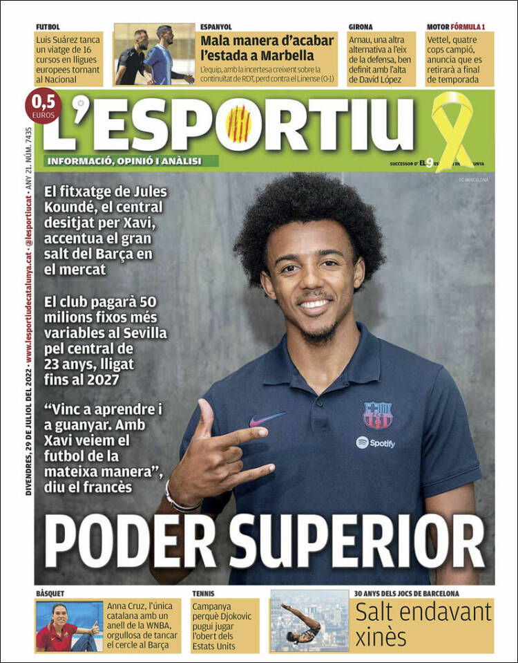 Portada de L'Esportiu (Espa&ntilde;a)