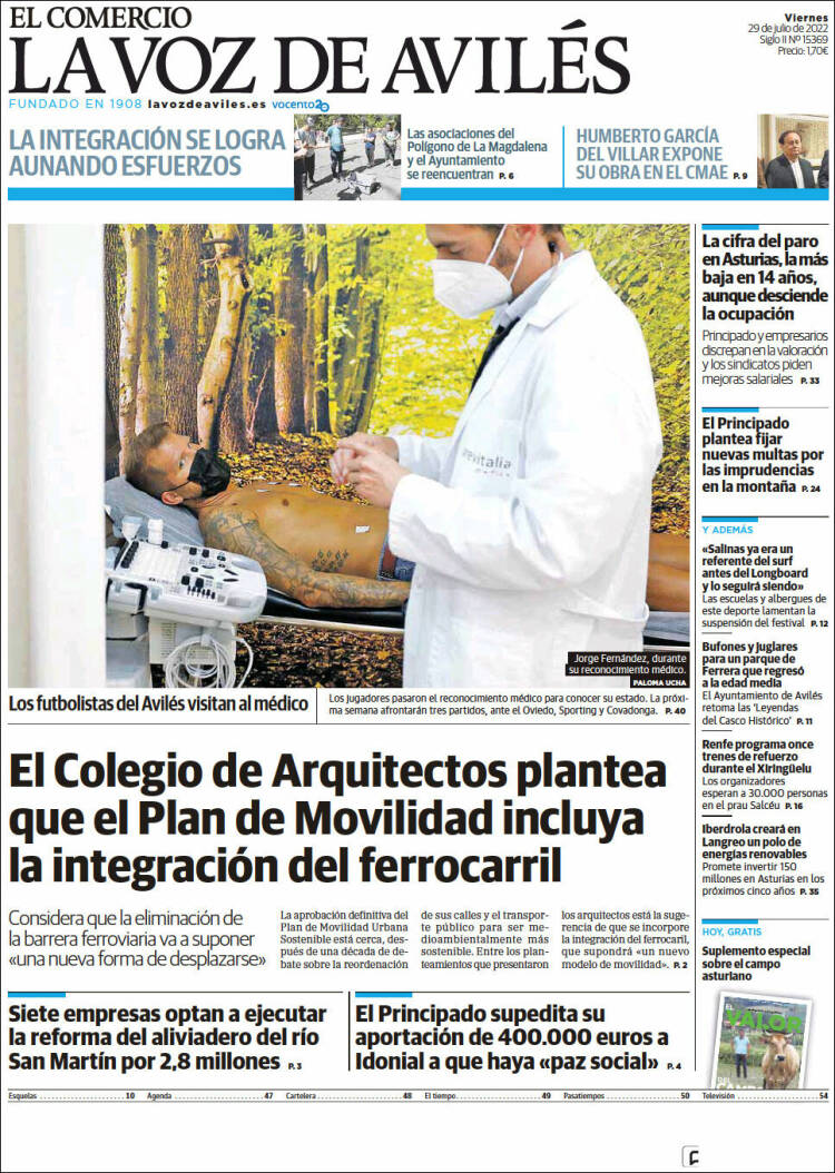 Portada de El Comercio - Avilés (Espa&ntilde;a)