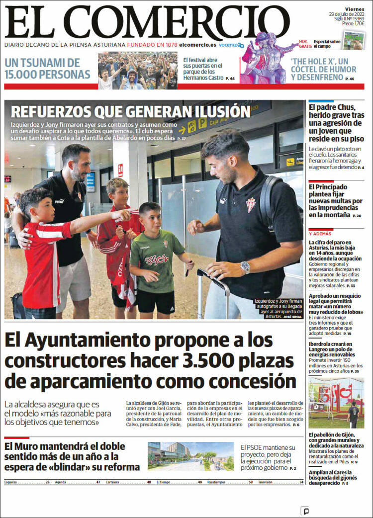 Portada de El Comercio - Gijón (Espa&ntilde;a)