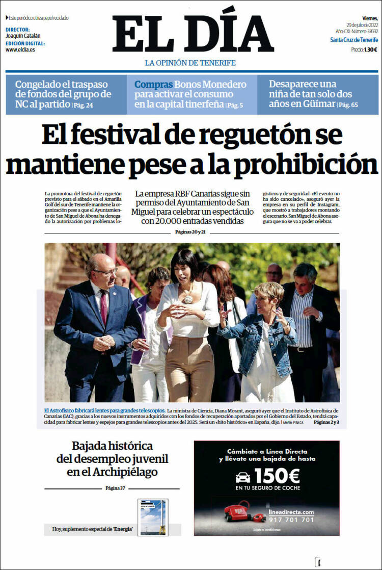 Portada de El Día (Espa&ntilde;a)