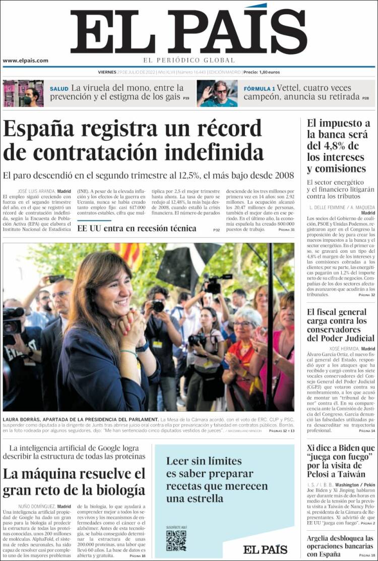 Portada de El País (Espa&ntilde;a)