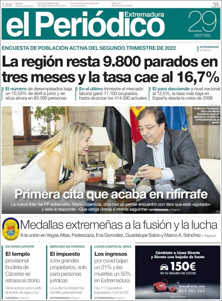 Portada de El Periódico de Extremadura (Espa&ntilde;a)
