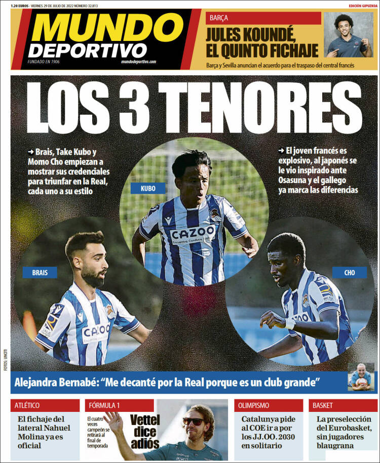Portada de Mundo Deportivo Gipuzkoa (Espa&ntilde;a)