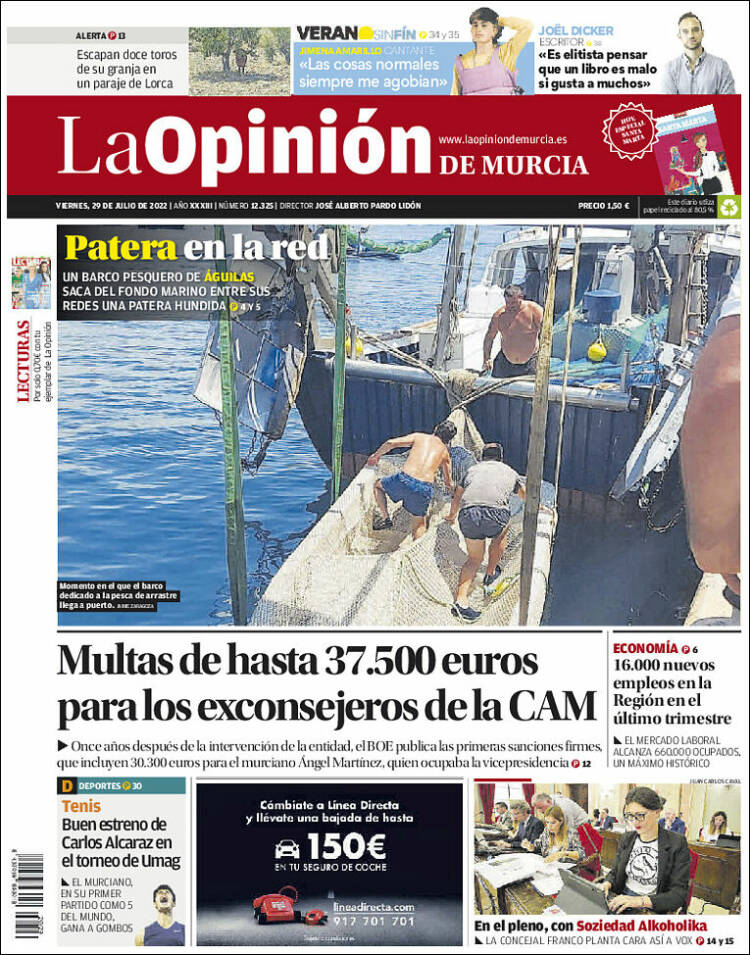 Portada de La Opinión de Murcia (Espa&ntilde;a)