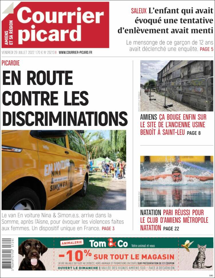 Portada de Courrier Picard (Francia)