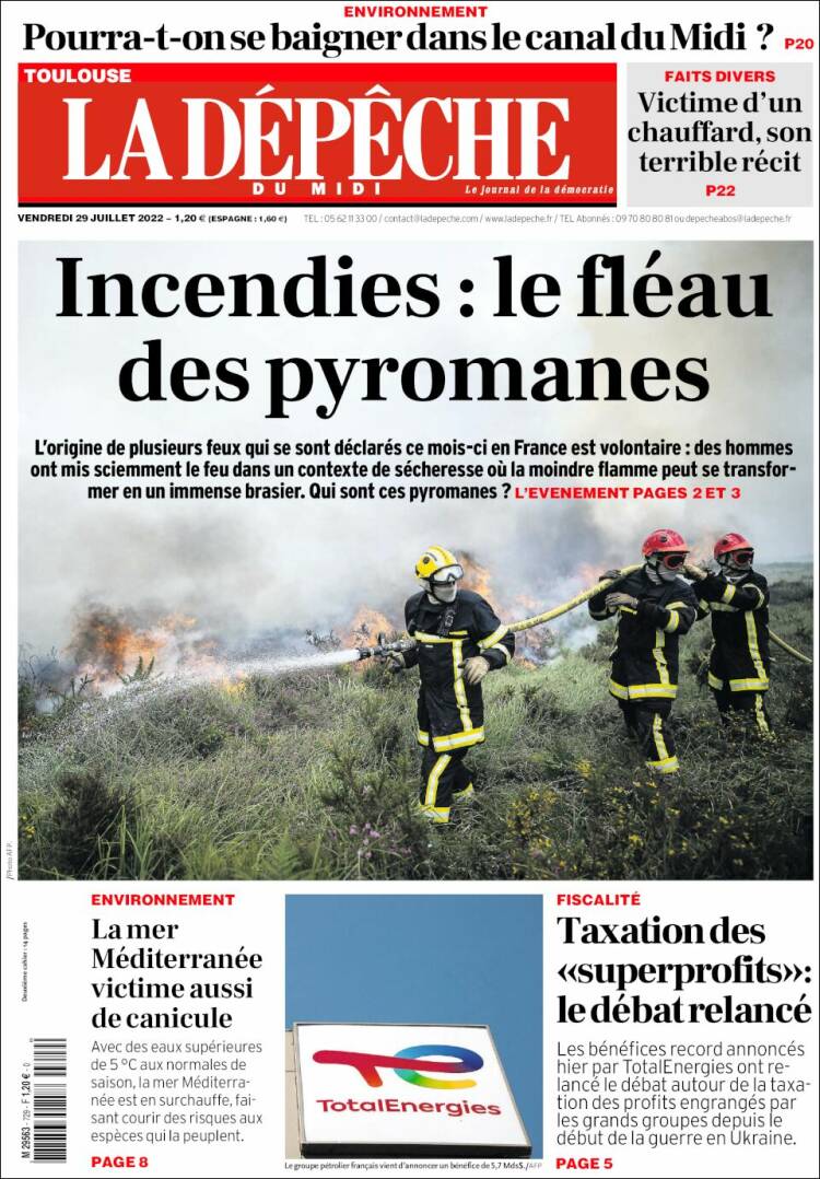 Portada de La Dépêche du Midi (France)