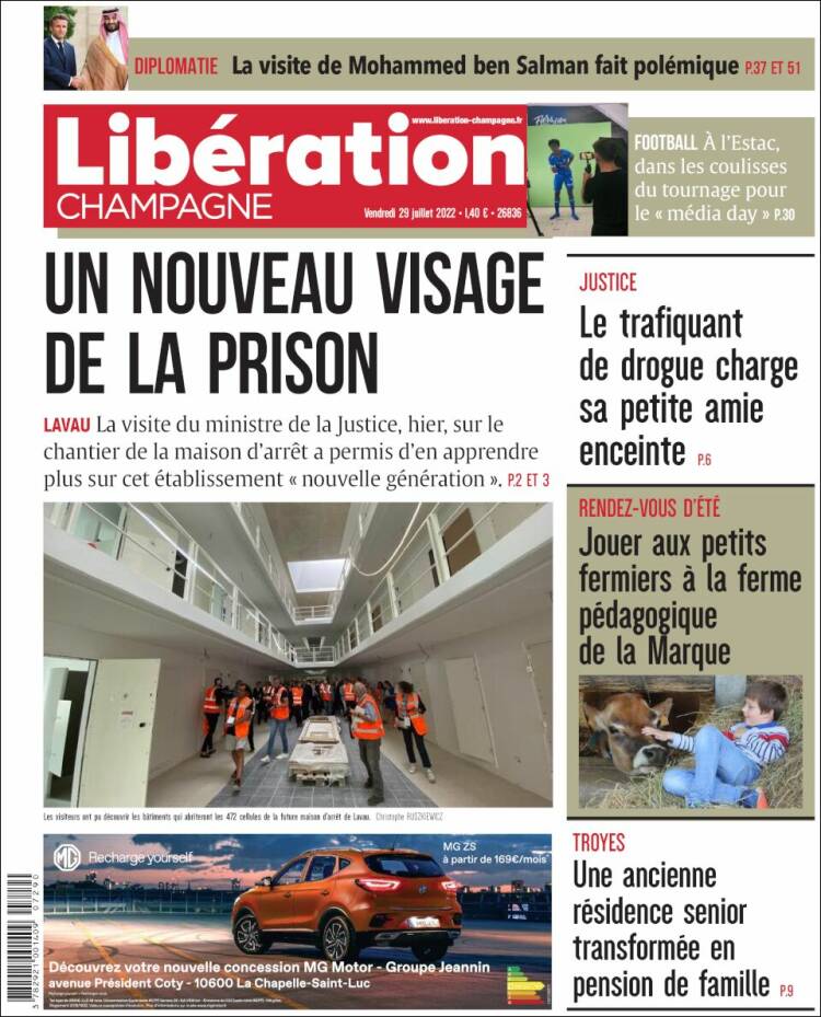 Portada de Libération Champagne (Francia)