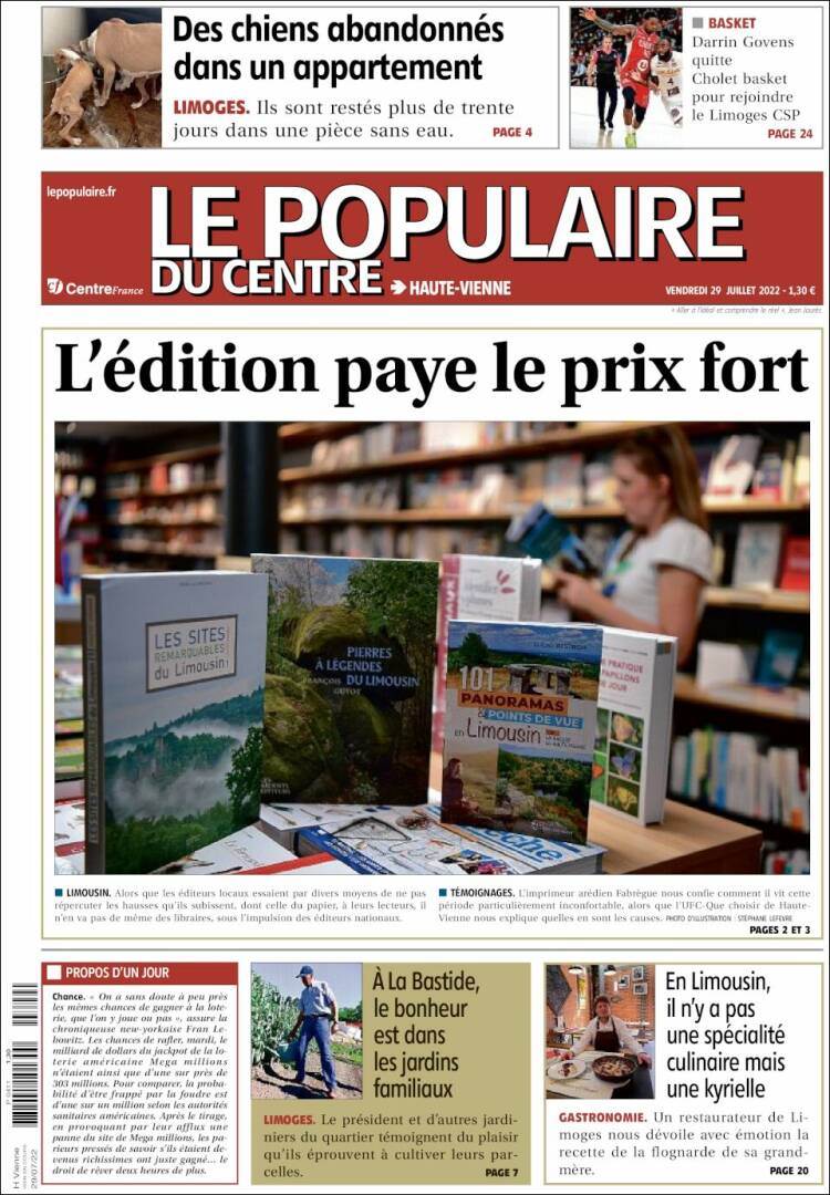 Portada de Le Populaire du Centre (Francia)