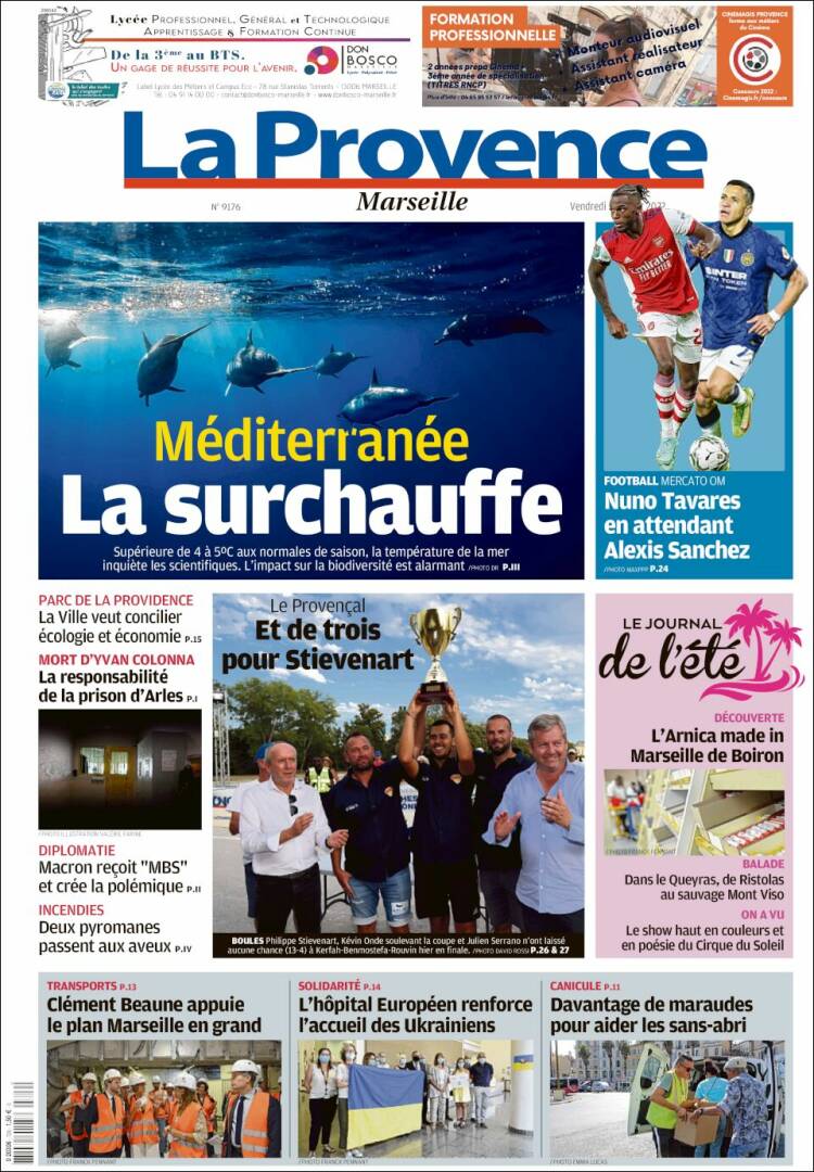 Portada de La Provence (Francia)