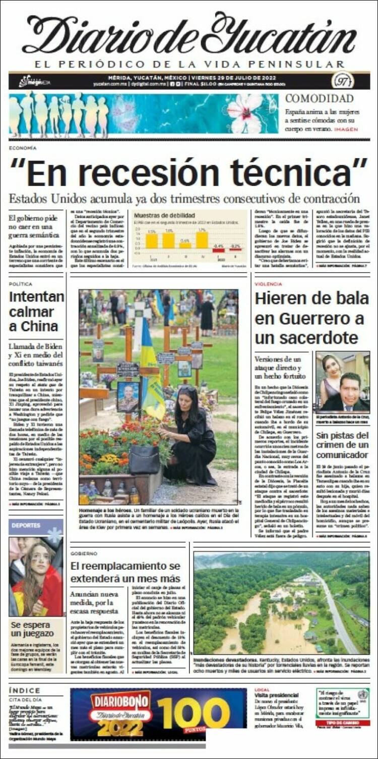 Portada de Diario de Yucatán (M&eacute;xico)