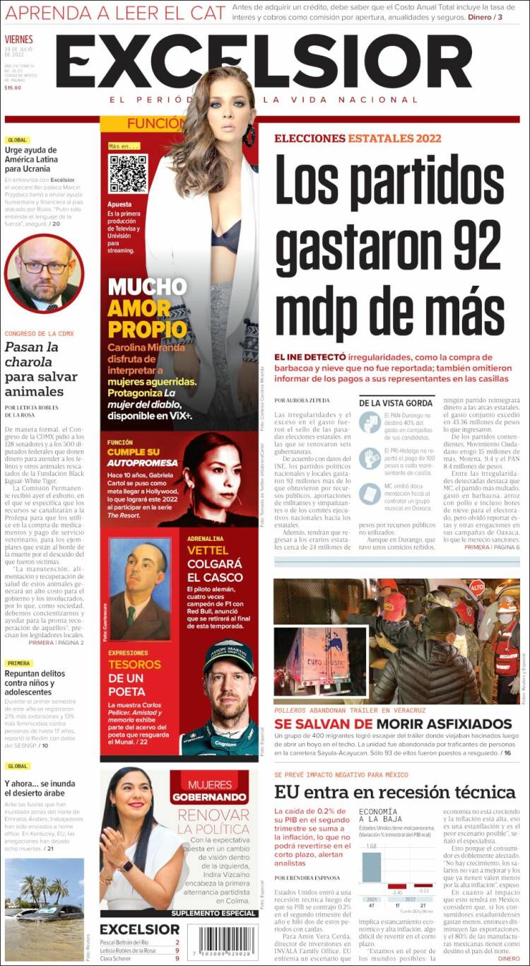 Portada de Excelsior (M&eacute;xico)