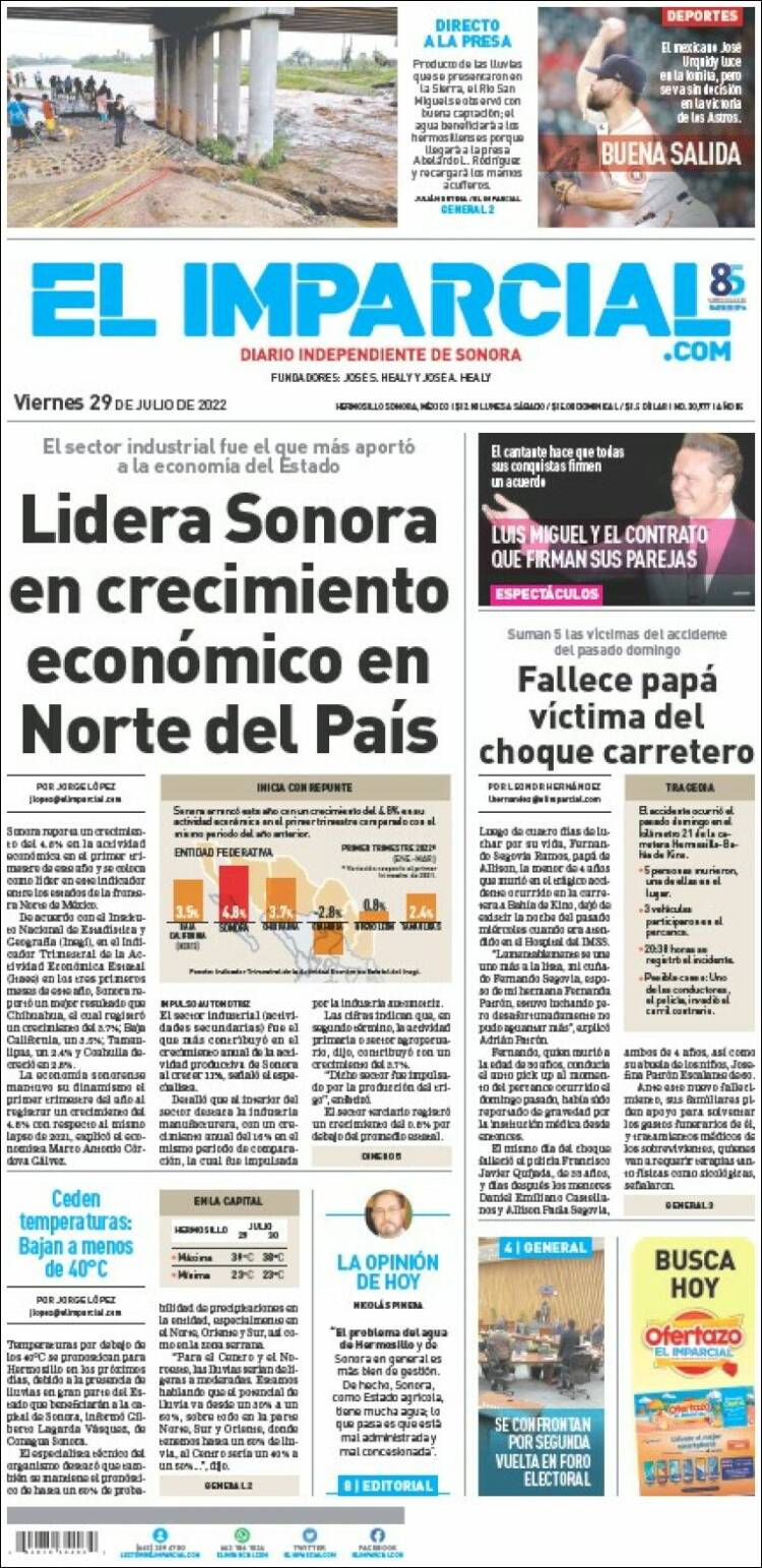 Portada de El Imparcial (M&eacute;xico)