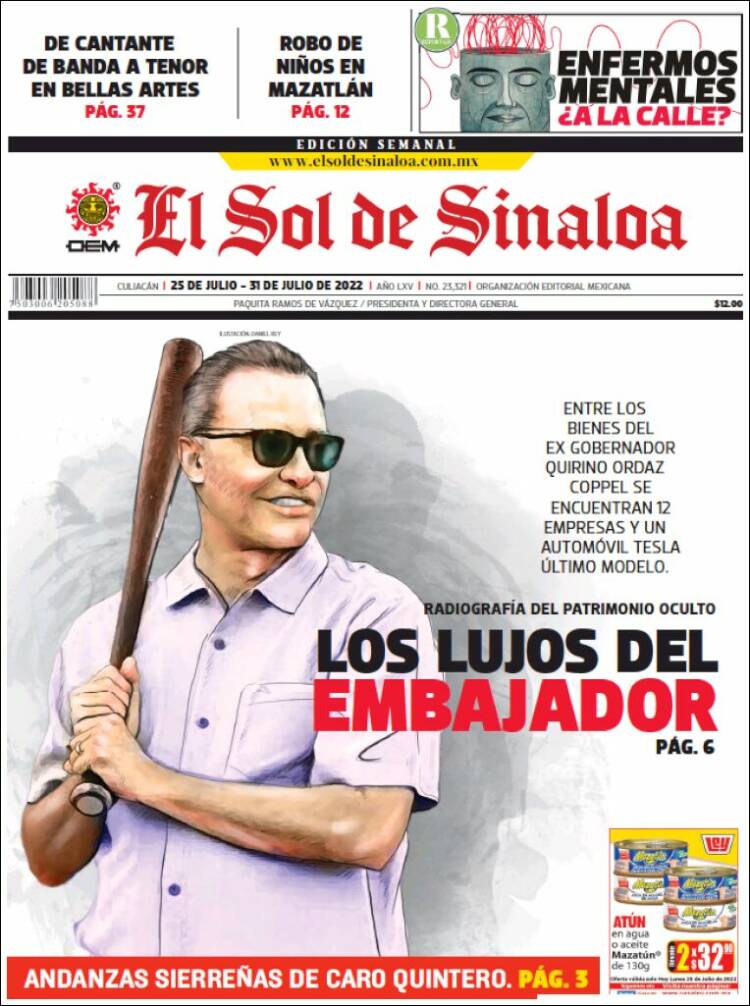 Portada de El Sol de Sinaloa (M&eacute;xico)