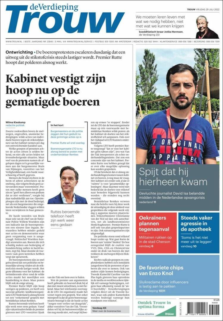 Portada de Trouw (Pa&iacute;ses Bajos)