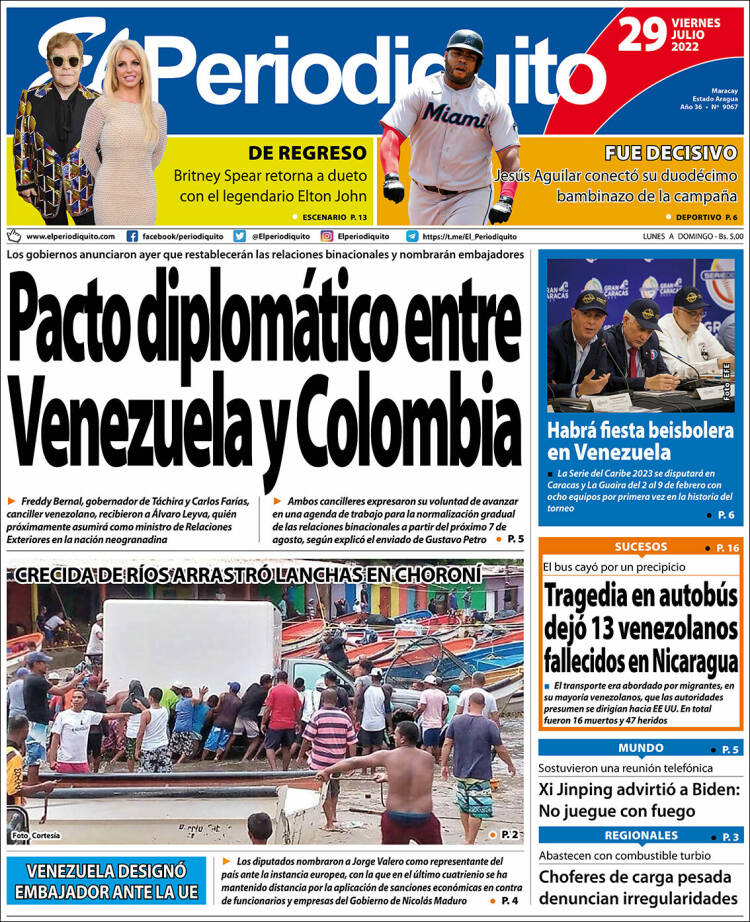 Portada de Periodiquito de Aragua (Venezuela)