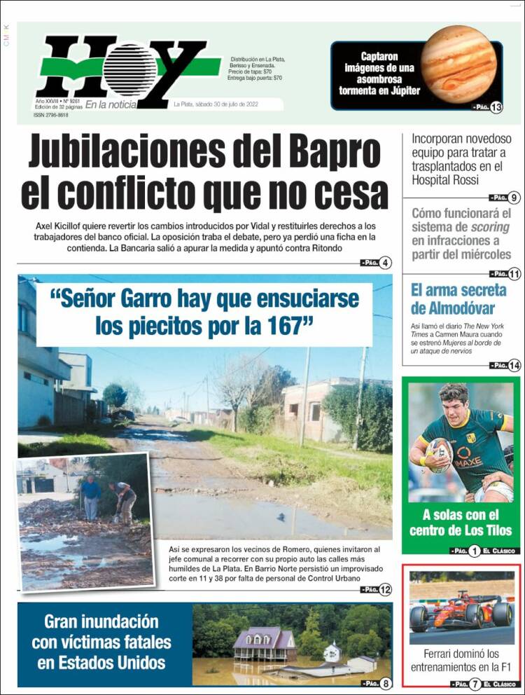 Portada de Diario Hoy (Argentina)