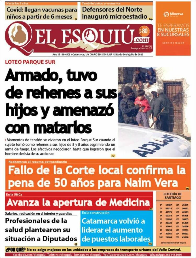 Portada de El Esquiu (Argentina)