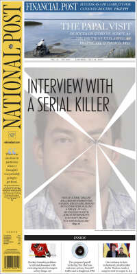 Portada de The National Post (Canada)