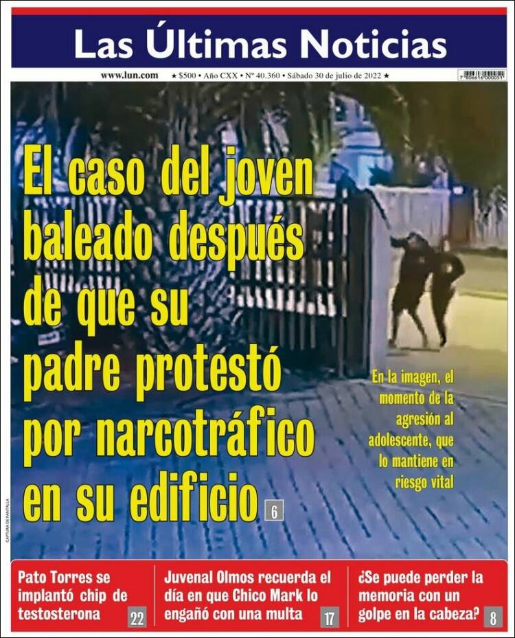 Portada de Las Últimas Noticias (Chile)