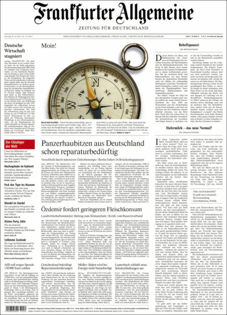 Portada de Frankfurter Allgemeine (Alemania)