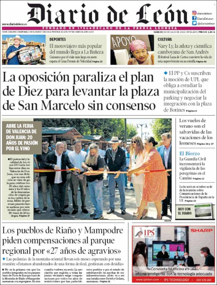 Portada de Diario de León (España)