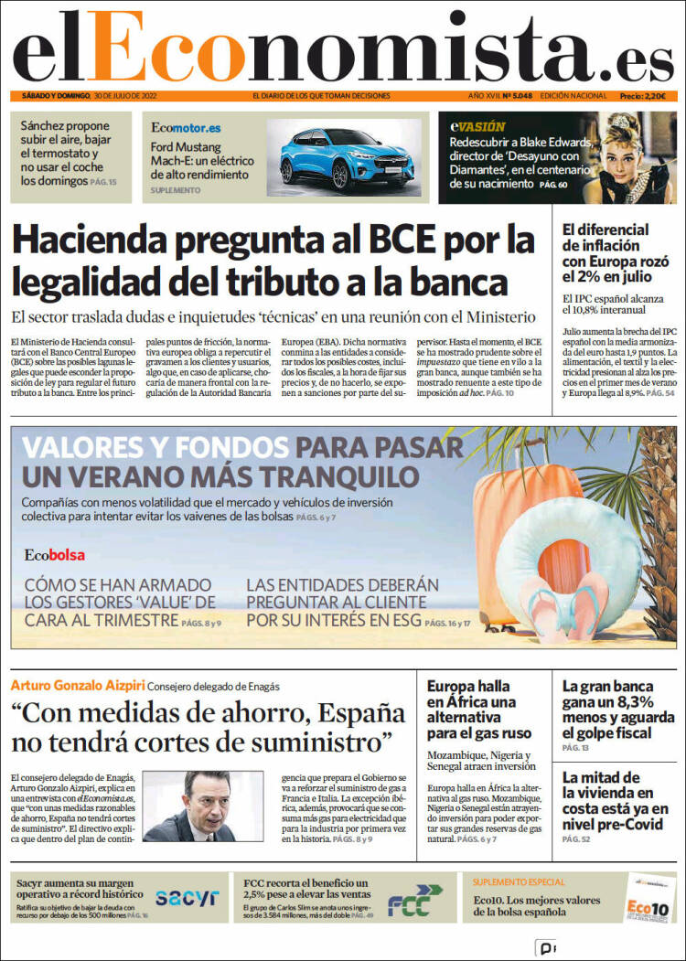 Portada de El Economista (Espa&ntilde;a)