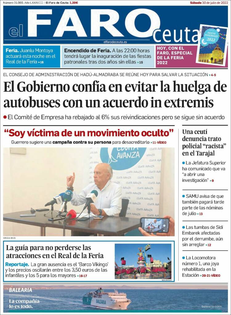 Portada de El Faro de Ceuta (España)
