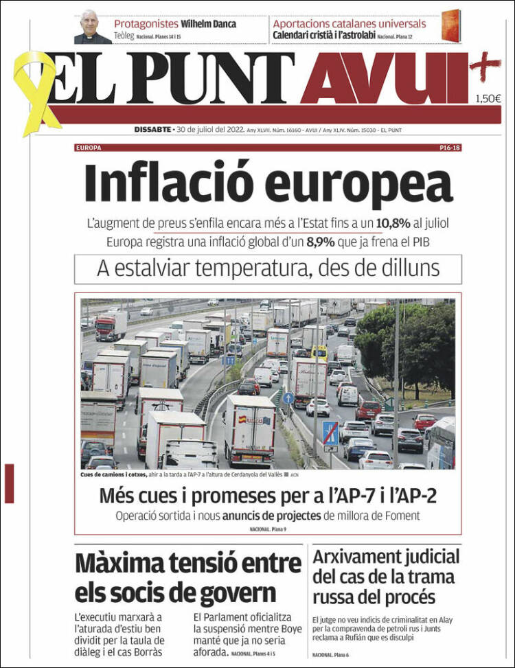 Portada de El Punt Avui (España)