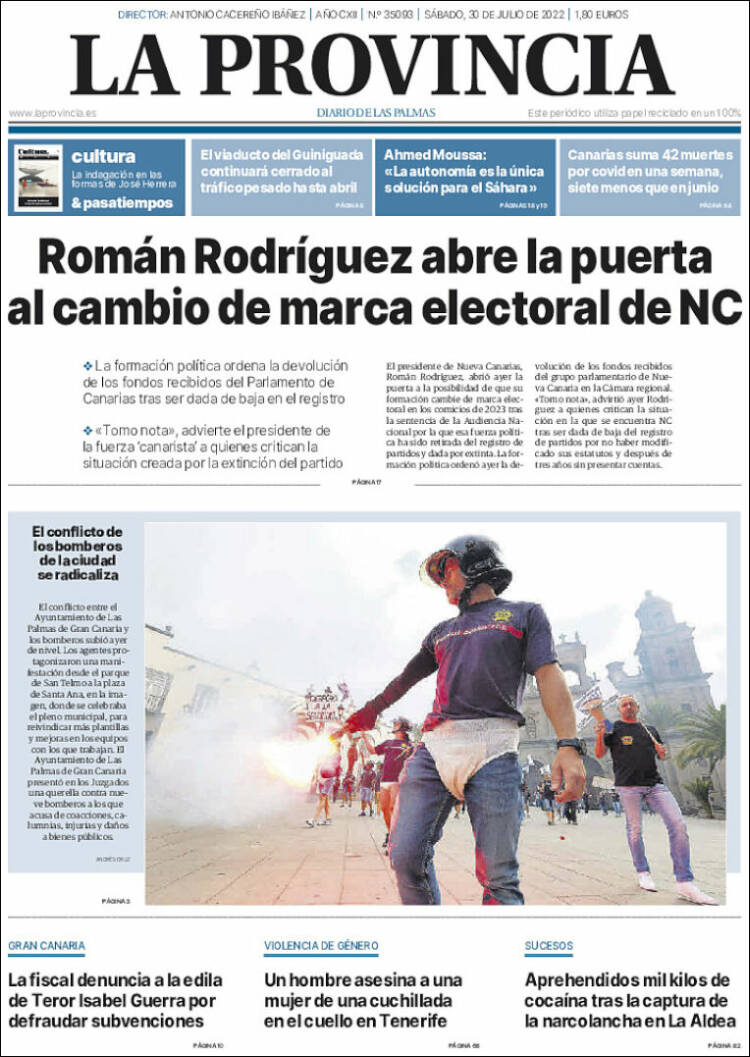 Portada de La Provincia (España)