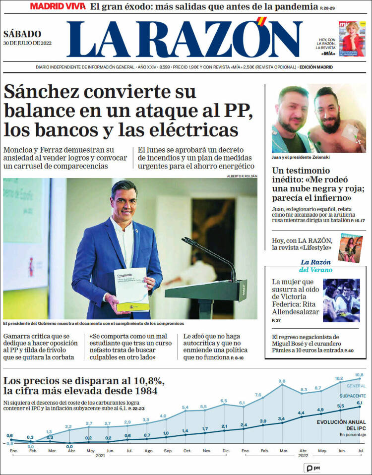 Portada de La Razón (España)
