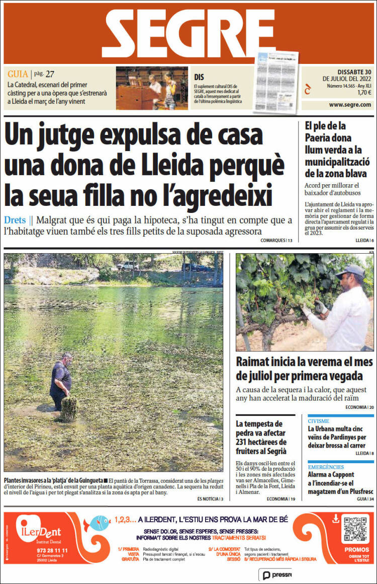 Portada de Segre (España)