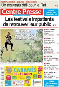 Portada de Centre Presse (Francia)