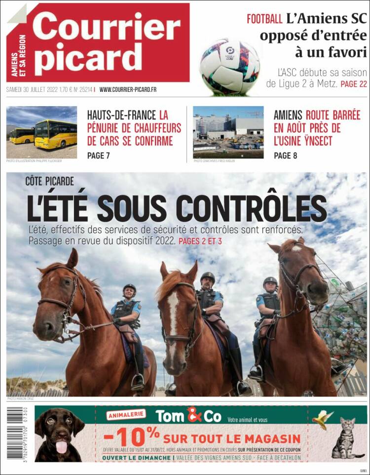 Portada de Courrier Picard (Francia)