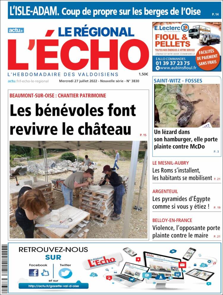 Portada de L'Echo de la Haute-Vienne (Francia)