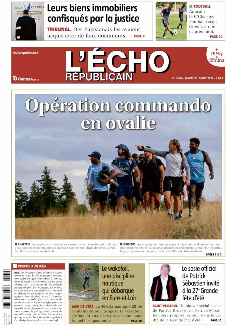 Portada de L'Echo Républicain (Francia)