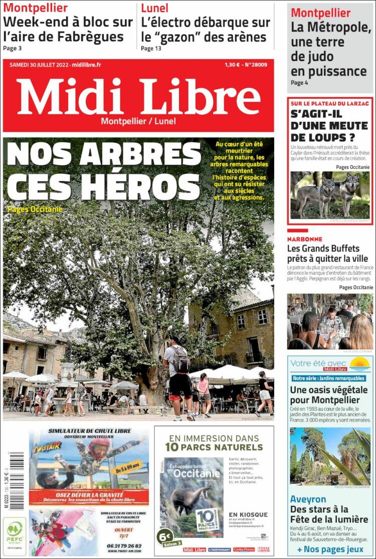 Portada de Midi Libre (Francia)