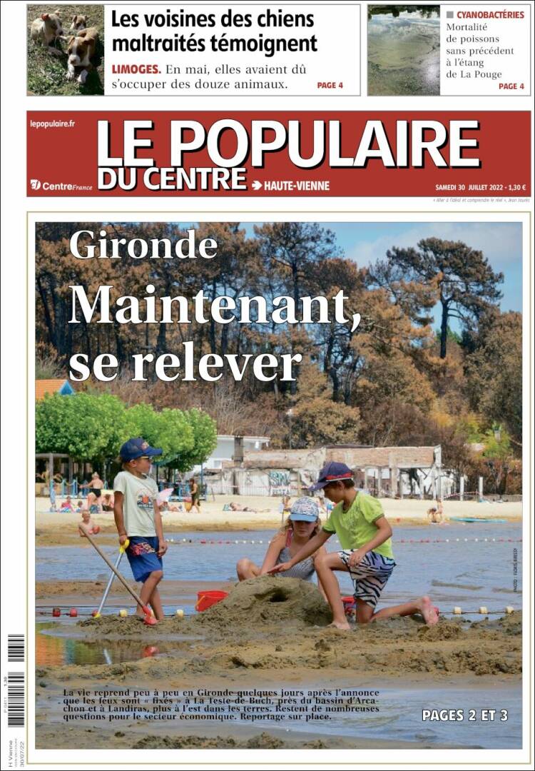 Portada de Le Populaire du Centre (Francia)