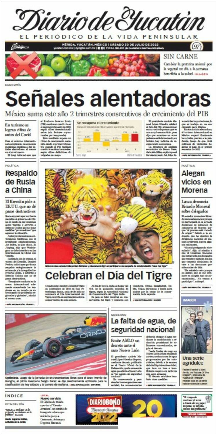 Portada de Diario de Yucatán (M&eacute;xico)