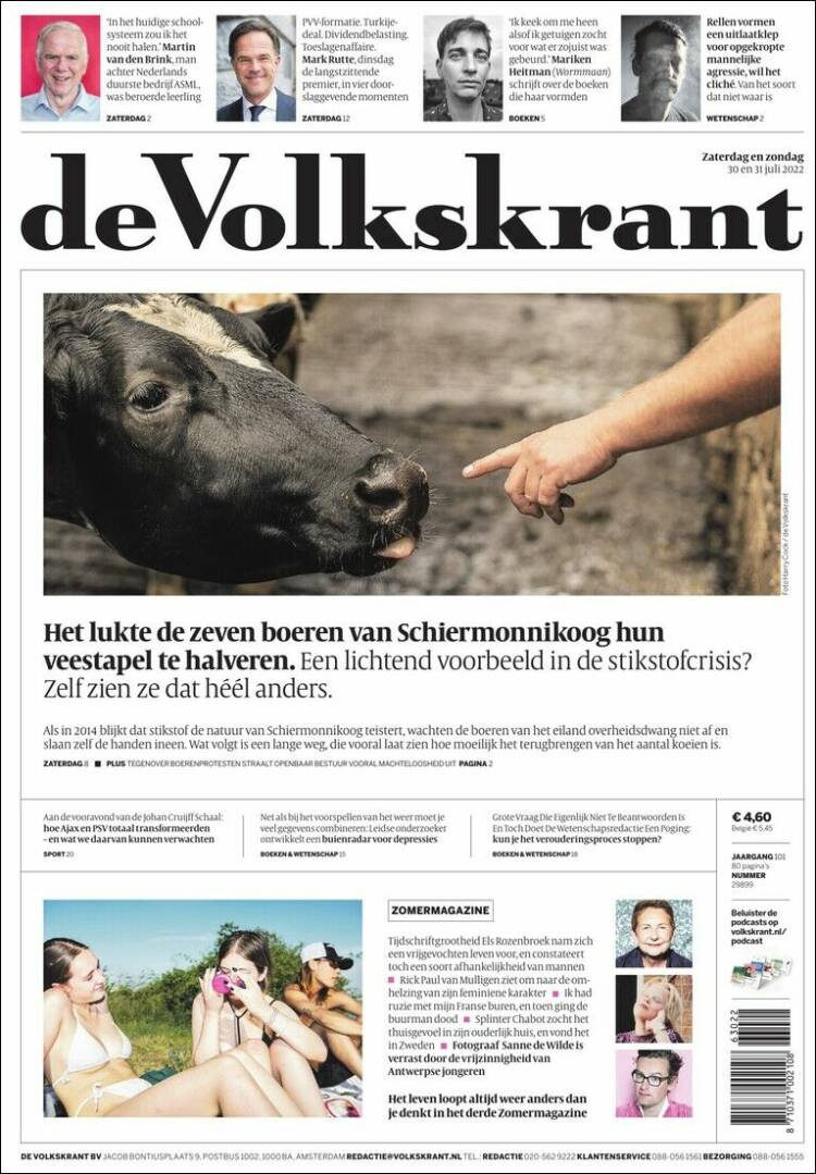 Portada de De Volkskrant (Pa&iacute;ses Bajos)